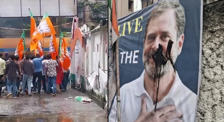 কলকাতায় প্রদেশ কংগ্রেসের সদরদপ্তরে বিজেপির হামলা-ভাঙচুর
